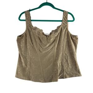 Arianne Camisole Corset Camisole Women's 3X Beige Brocade Knit Coquette Y2K READ